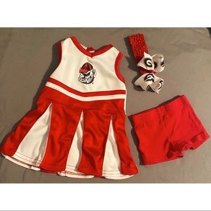 UGA cheerleader outfit with hair bow